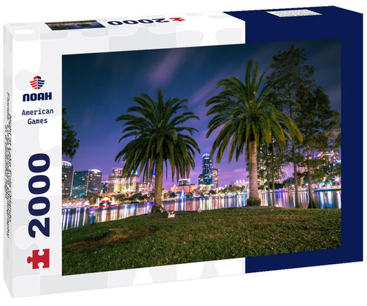 Noah Jigsaw Puzzle Night at Lake Eola Orlando, Florida. Long Exposure photography in a beautiful night 2000 pieces