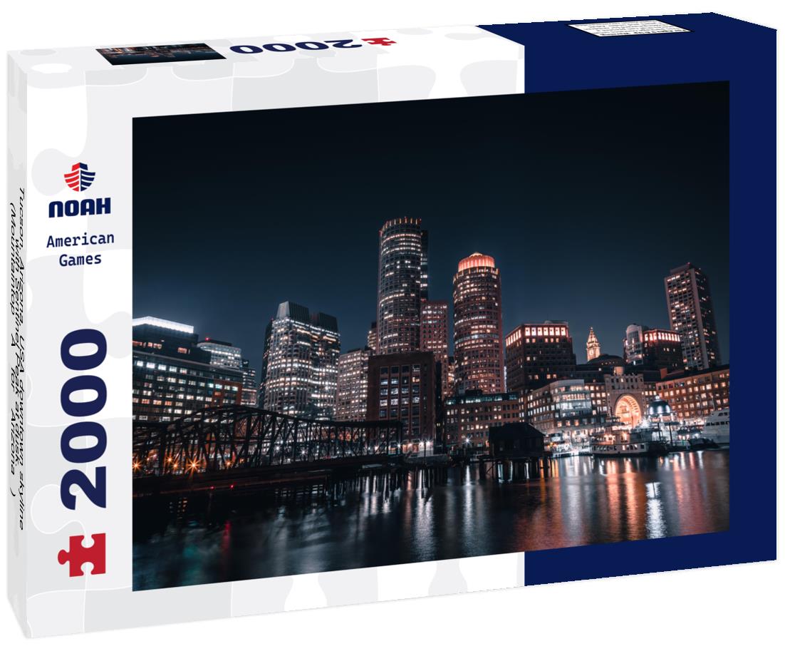 Noah Jigsaw Puzzle Tucson, Arizona, USA downtown skyline with Sentinel Peak at dusk. (Mountaintop “A” for “Arizona”) 2000 pieces