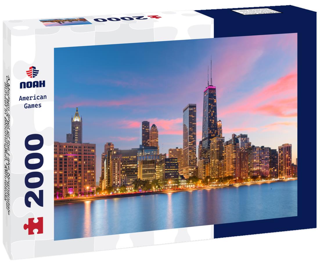 Noah Jigsaw Puzzle A Medium Shot of the Lake Normandale Office Block Reflecting a Late Summer Sunset in Bloomington, Minnesota 2000 pieces