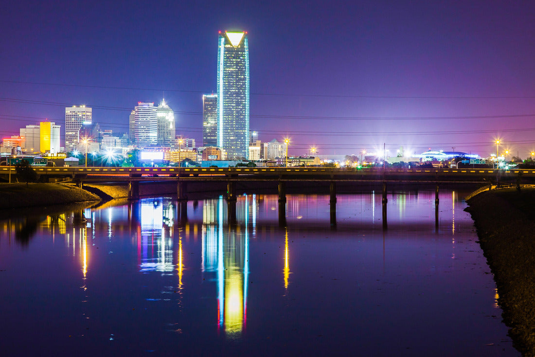Noah Jigsaw Puzzle Oklahoma City skyline at night. This shows how beautiful the Oklahoma night sky can be, even with light pollution 2000 pieces