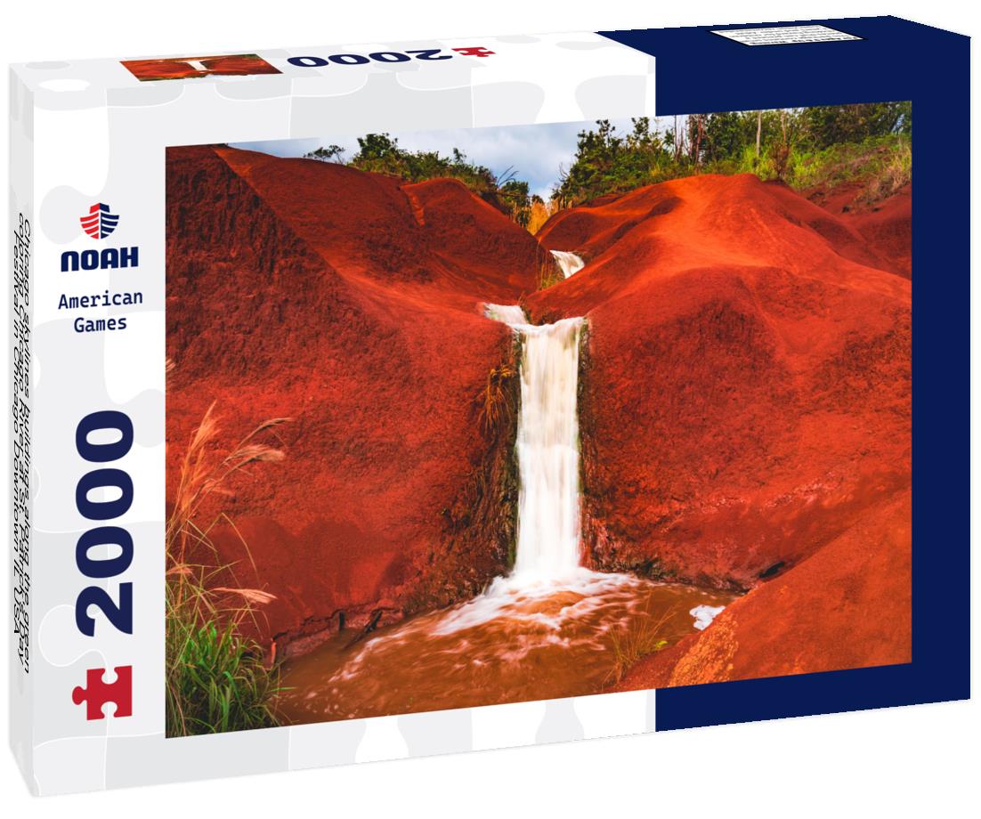 Noah Jigsaw Puzzle Chicago skylines buildings along the green coloring Chicago River at St. Patrick's Day Festival in Chicago Downtown IL USA 2000 pieces