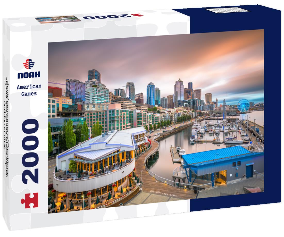 Noah Jigsaw Puzzle Aerial panorama of Providence skyline and Rhode Island capitol building at dusk 2000 pieces