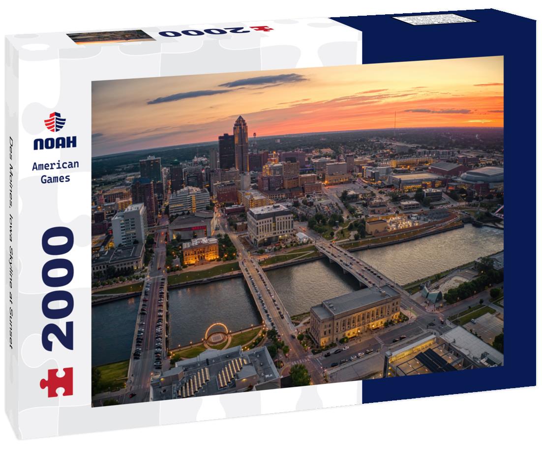 Noah Jigsaw Puzzle Des Moines, Iowa Skyline at Sunset 2000 pieces