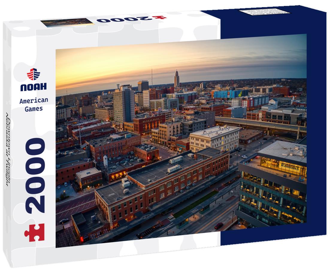 Noah Jigsaw Puzzle Downtown Lincoln, Nebraska at Twilight 2000 pieces