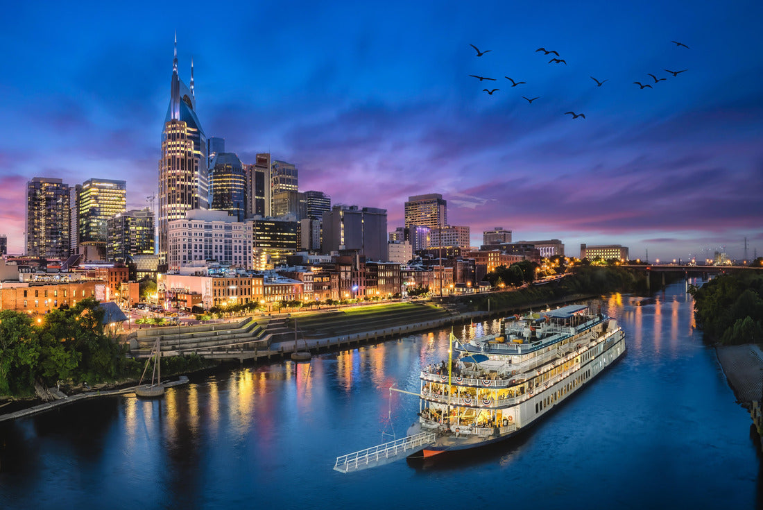 Noah Jigsaw Puzzle Nashville skyline with river and sunset 2000 pieces