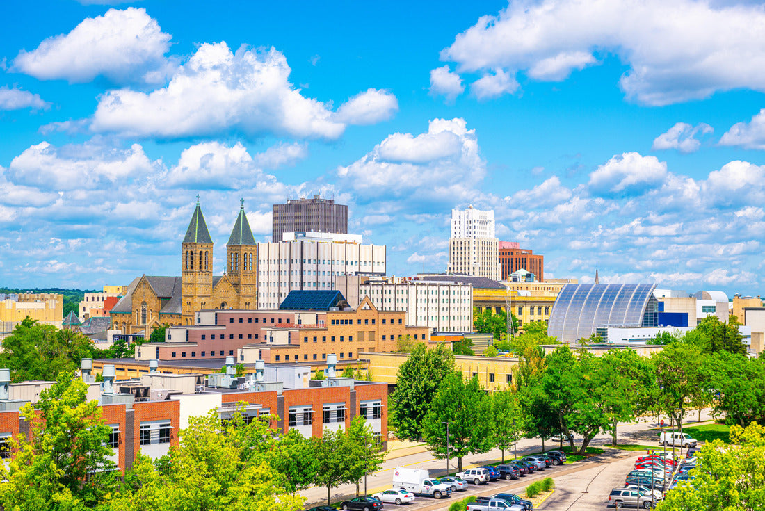 Noah Jigsaw Puzzle Akron, Ohio, USA downtown skyline at dusk 2000 pieces