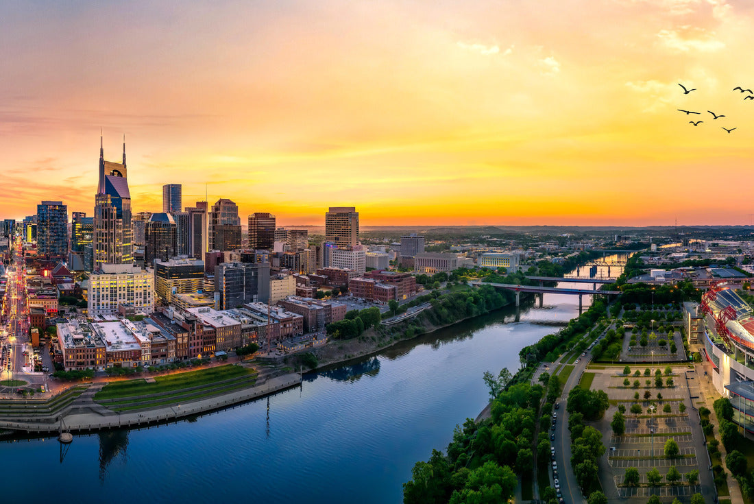 Noah Jigsaw Puzzle Nashville skyline with braodway and sunset 2000 pieces