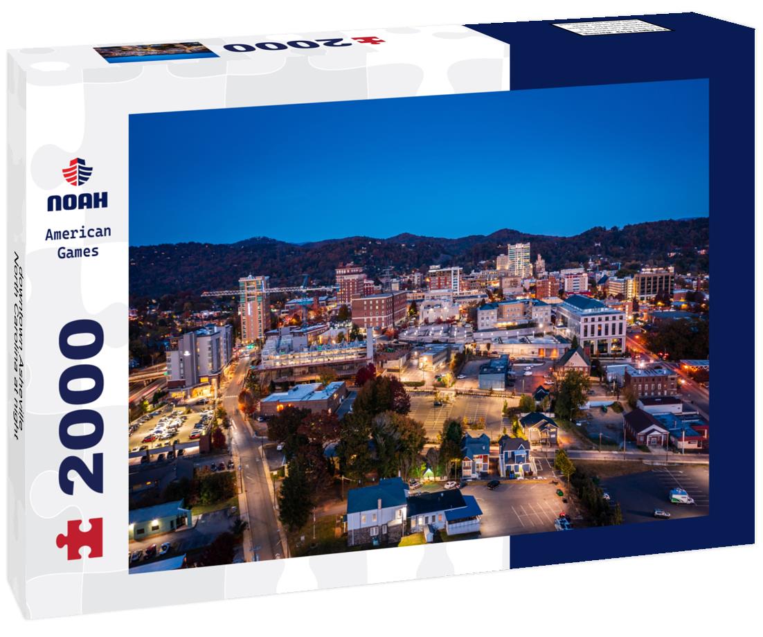 Noah Jigsaw Puzzle downtown Asheville, North Carolina at night 2000 pieces