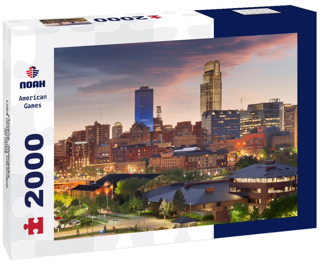 Noah Jigsaw Puzzle Omaha, Nebraska, USA downtown cityscape at dusk 2000 pieces