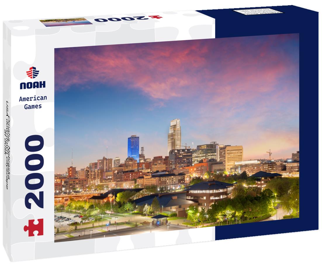 Noah Jigsaw Puzzle Omaha, Nebraska, USA downtown cityscape at dusk 2000 pieces