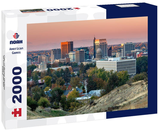 Noah Jigsaw Puzzle City of Boise skyline at sunrise with fall trees 2000 pieces