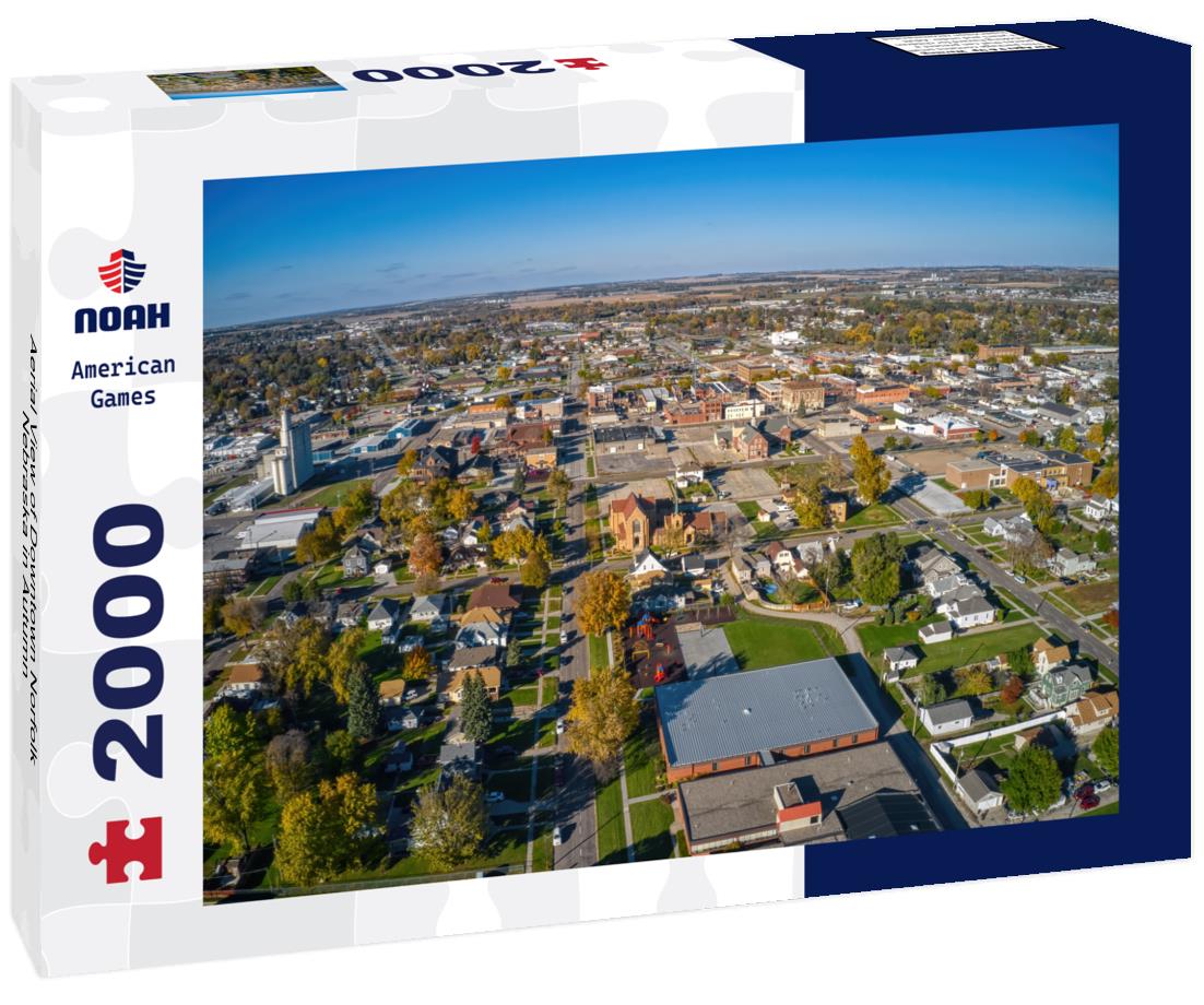 Noah Jigsaw Puzzle Aerial View of Downtown Norfolk, Nebraska in Autumn 2000 pieces