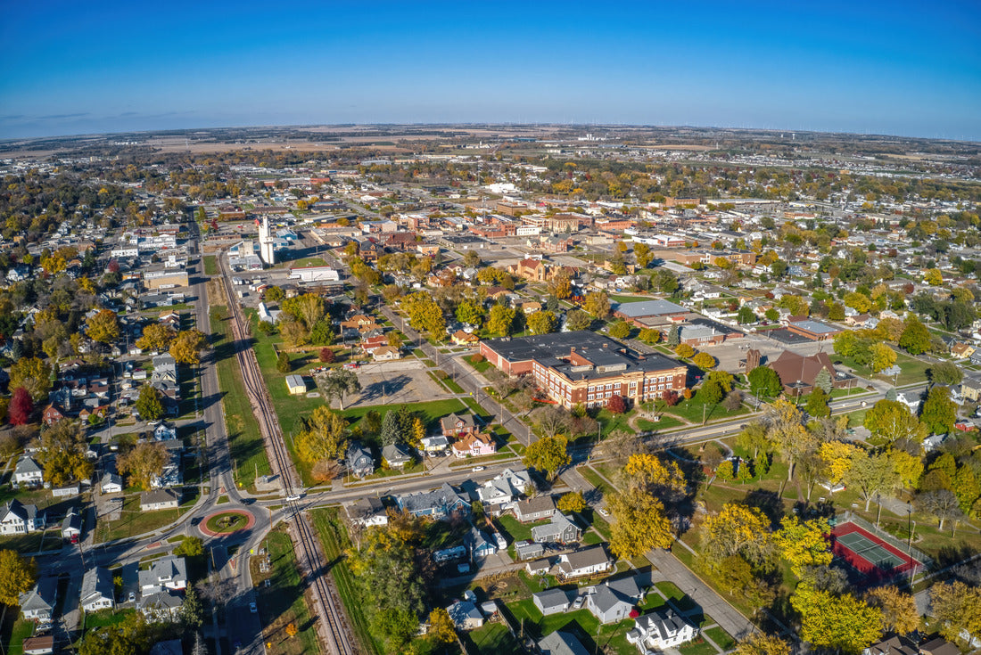 Aerial View of Downtown Norfolk, Nebraska in Autumn 2000pc Puzzle