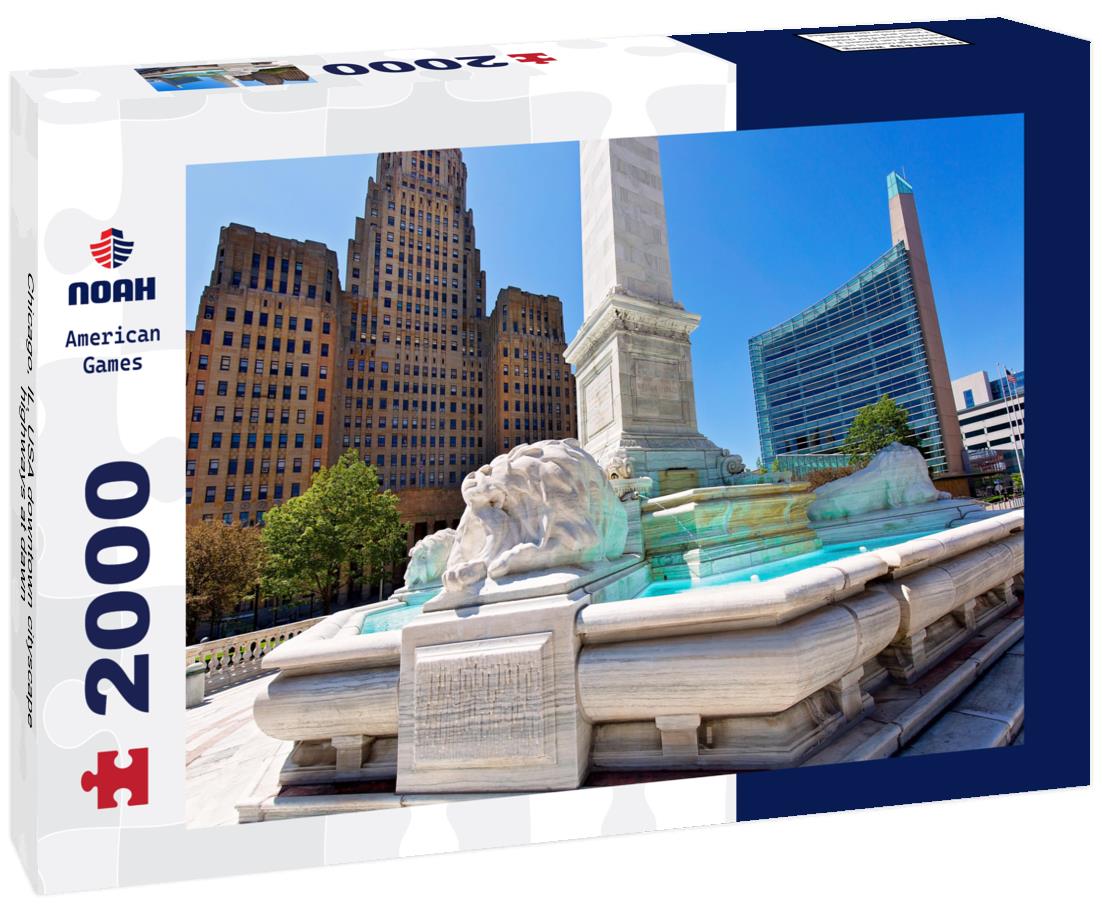 Noah Jigsaw Puzzle Chicago, IL, USA downtown cityscape highways at dawn 2000 pieces