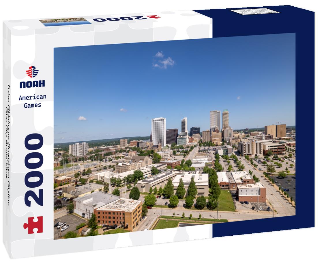 Noah Jigsaw Puzzle Tulsa Oklahoma Downtown Skyline Blue Sky Aerial View  2000 pieces