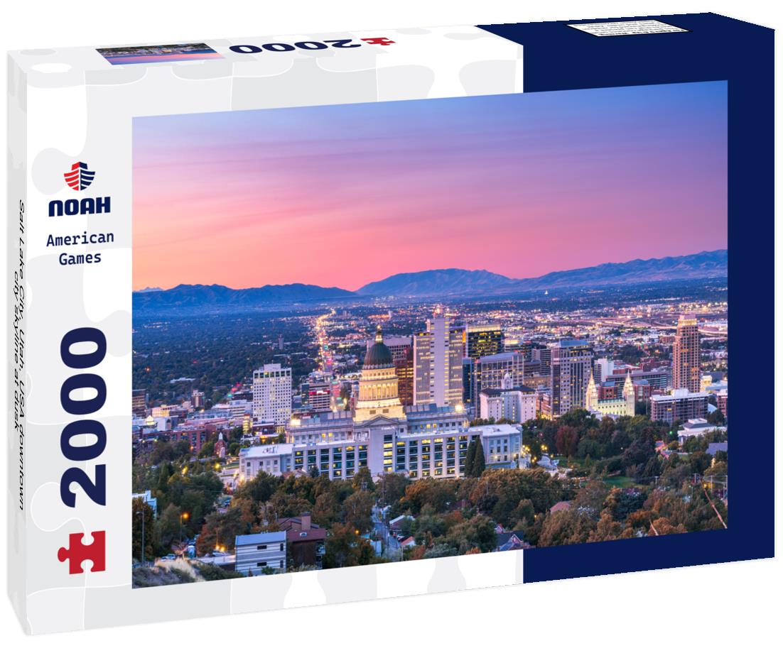 Noah Jigsaw Puzzle Salt Lake City, Utah, USA downtown city skyline at dusk 2000 pieces