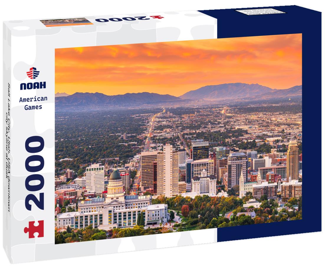Noah Jigsaw Puzzle Salt Lake City, Utah, USA downtown city skyline at dusk 2000 pieces
