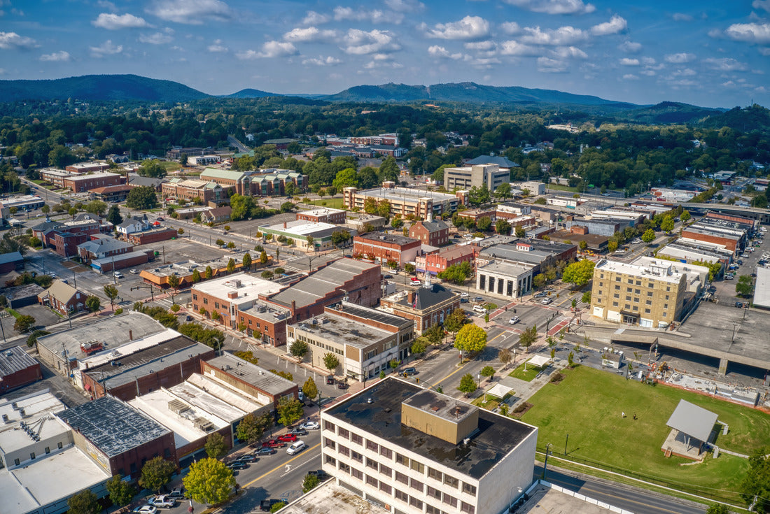 Noah Jigsaw Puzzle Aerial View of Downtown of Dalton, Georgia during Summer 2000 pieces