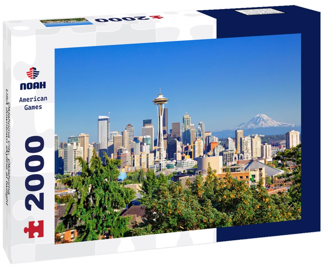 Noah Jigsaw Puzzle Oklahoma City, Oklahoma, USA downtown skyline at twilight 2000 pieces