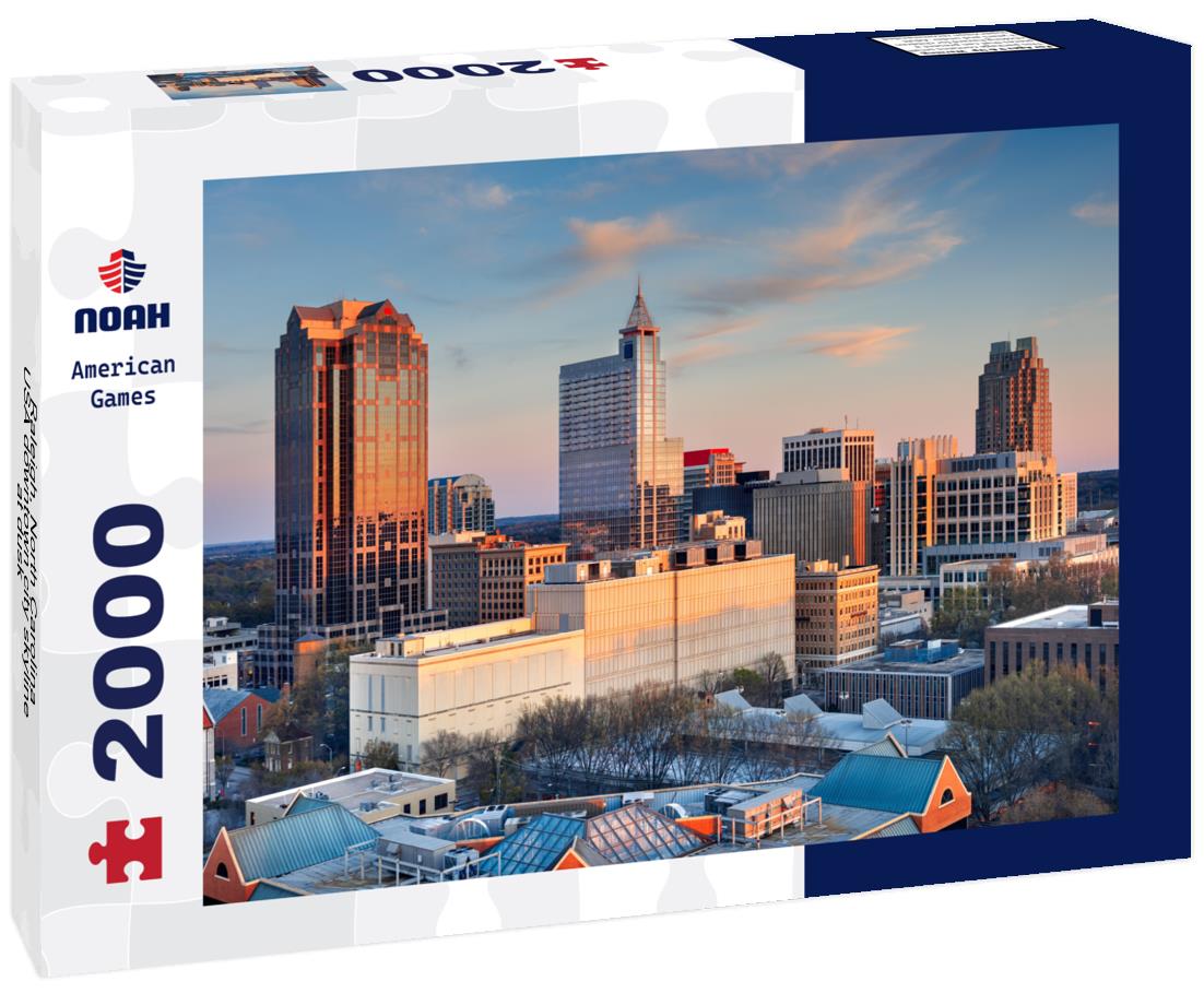 Noah Jigsaw Puzzle Raleigh, North Carolina, USA downtown city skyline at dusk 2000 pieces