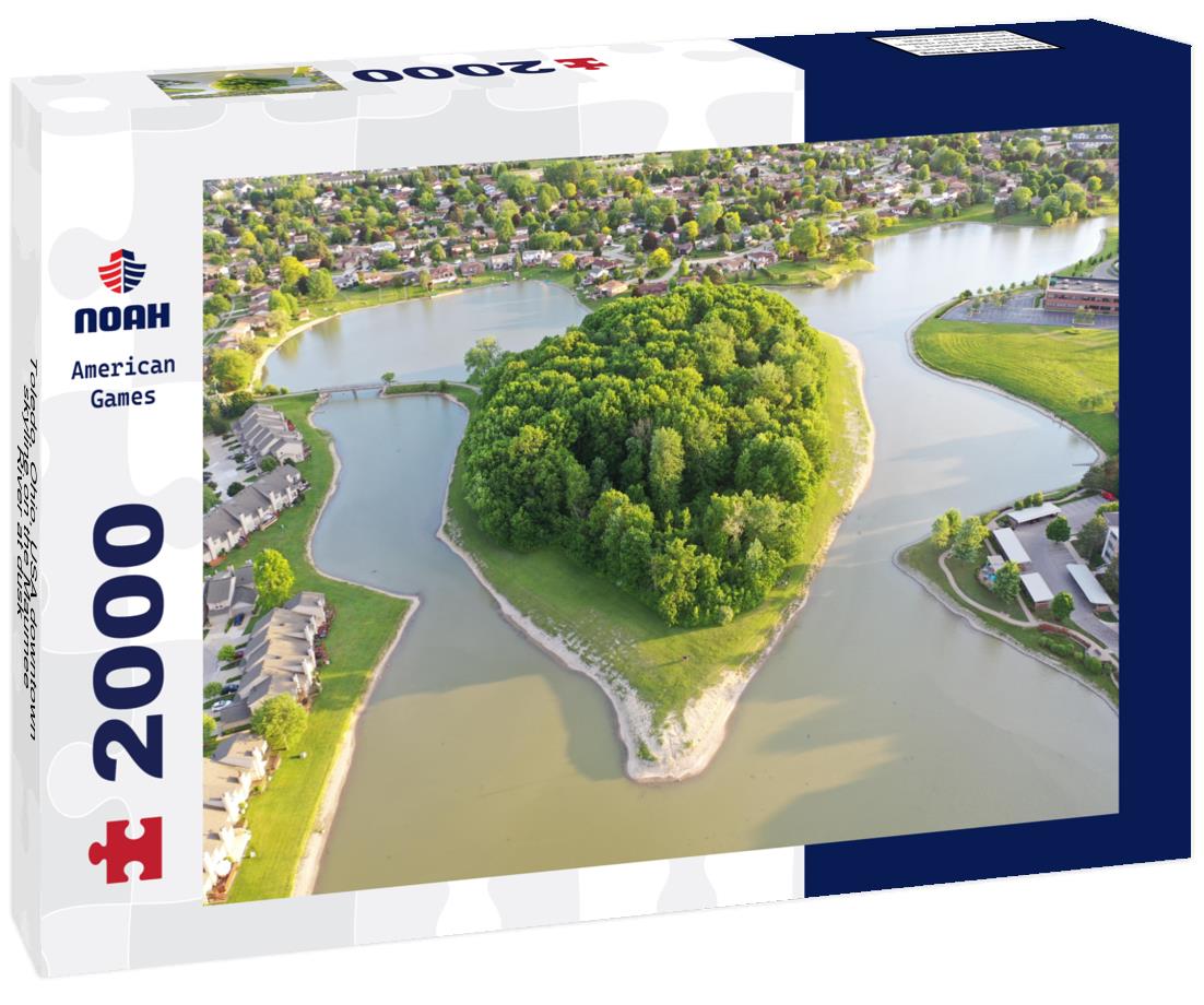 Noah Jigsaw Puzzle Toledo, Ohio, USA downtown skyline on the Maumee River at dusk 2000 pieces