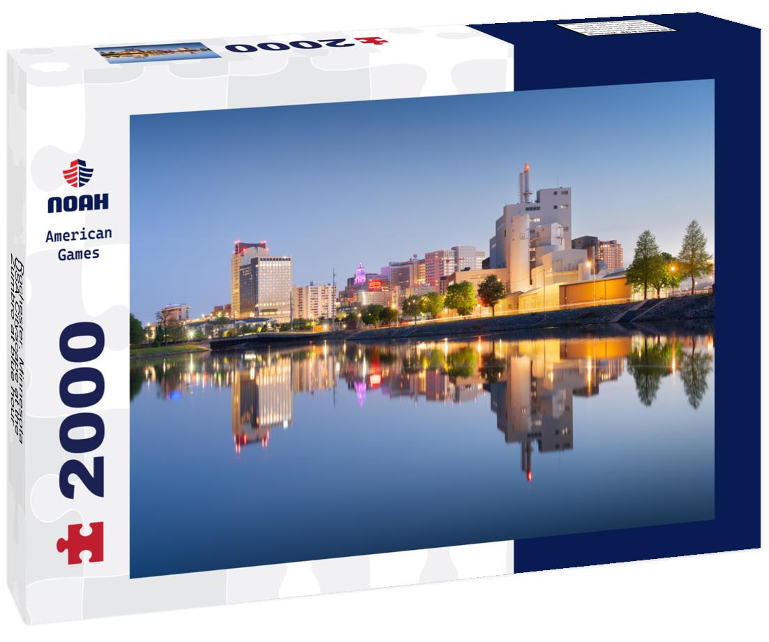 Noah Jigsaw Puzzle Rochester, Minnesota, USA Cityscape at the Zumbro at blue hour 2000 pieces