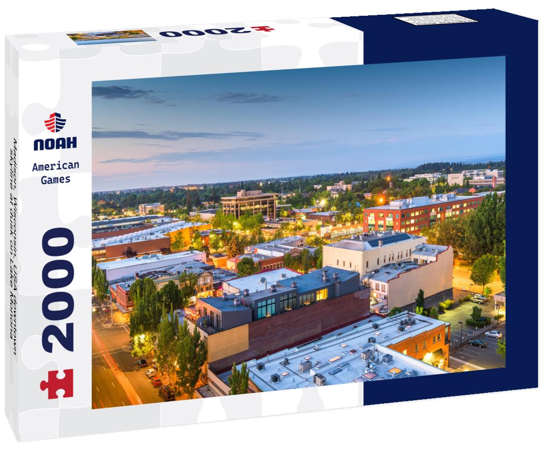 Noah Jigsaw Puzzle Madison, Wisconsin, USA downtown skyline at dusk on Lake Monona 2000 pieces