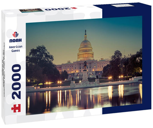 Noah Jigsaw Puzzle Cleveland, Ohio, USA downtown city skyline and harbor at twilight 2000 pieces