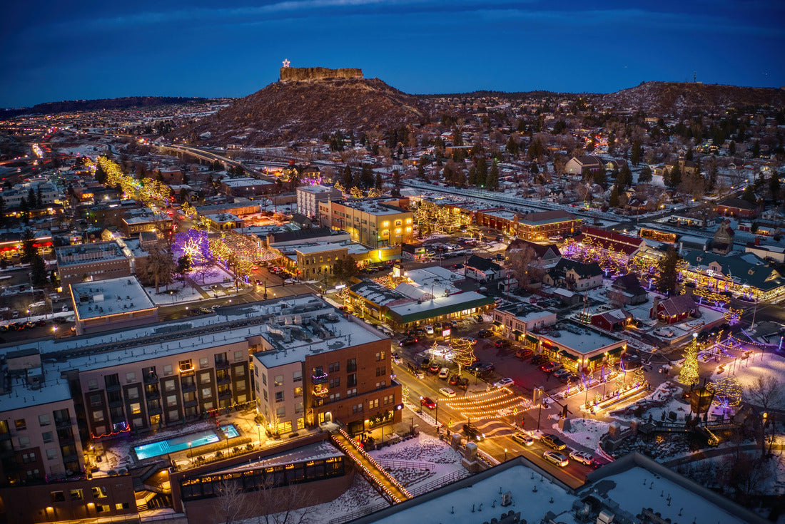 Noah Jigsaw Puzzle Aerial View of Christmas Lights in Rapid City, South Dakota at Dusk 2000 pieces