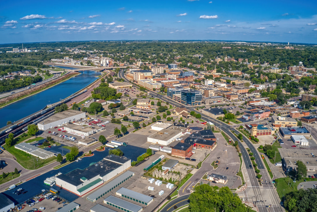 Noah Jigsaw Puzzle Aerial View of the Downtown Business District of Mankato, Minnesota 2000 pieces