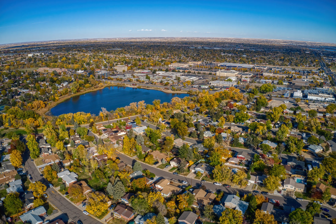 Noah Jigsaw Puzzle Aerial View of the Denver Suburb of Thornton, Colorado during Autumn 2000 pieces