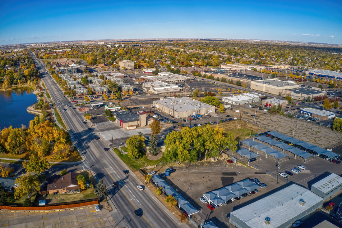Noah Jigsaw Puzzle Aerial View of the Denver Suburb of Thornton, Colorado during Autumn 2000 pieces