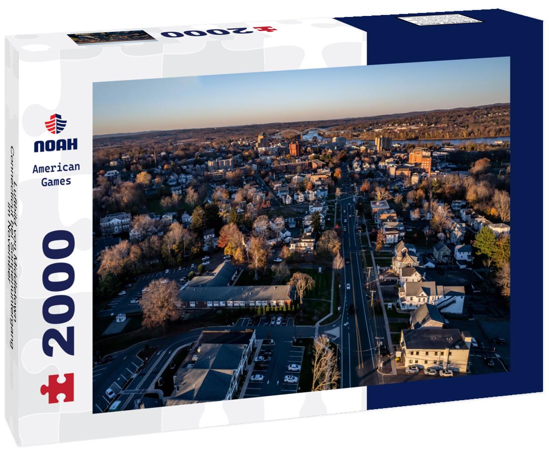 Noah Jigsaw Puzzle Luftbild von Middletown, Connecticut bei Sonnenuntergang im November 2000 pieces