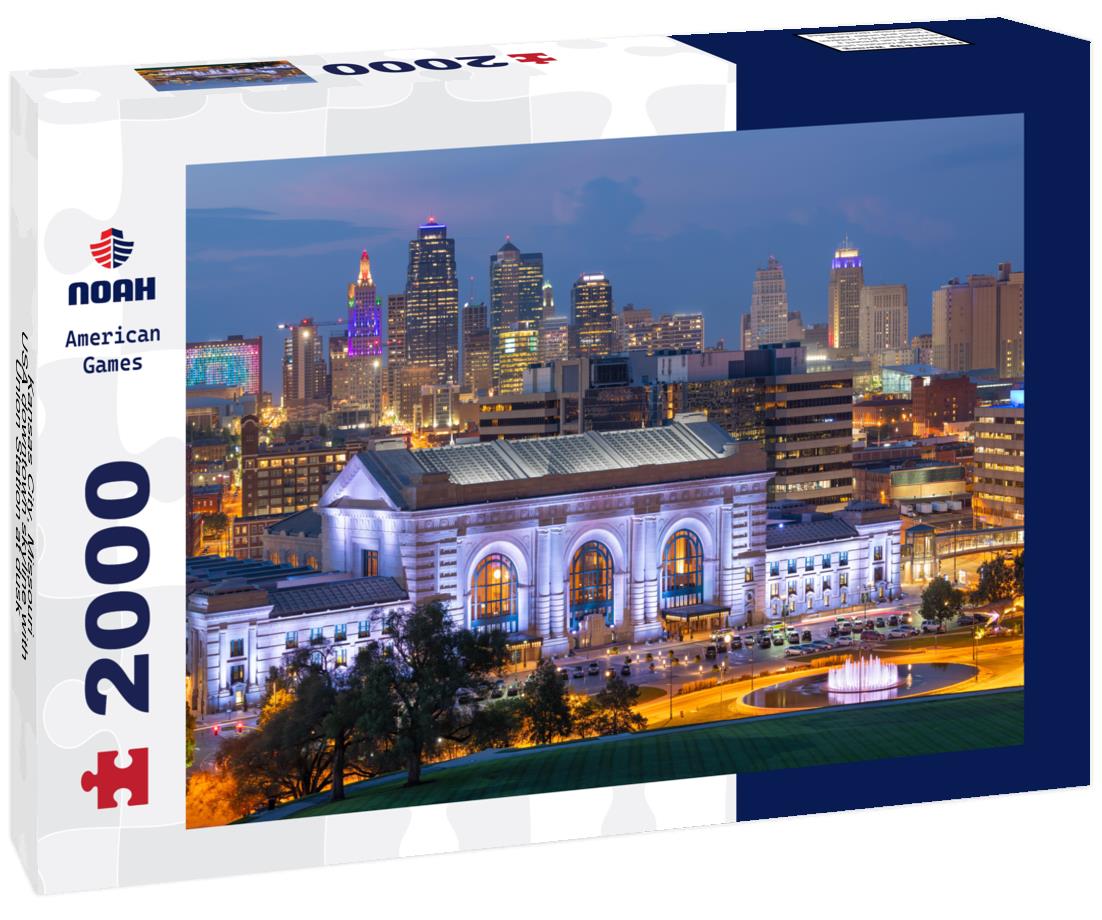 Noah Jigsaw Puzzle Kansas City, Missouri, USA downtown skyline with Union Station at dusk 2000 pieces