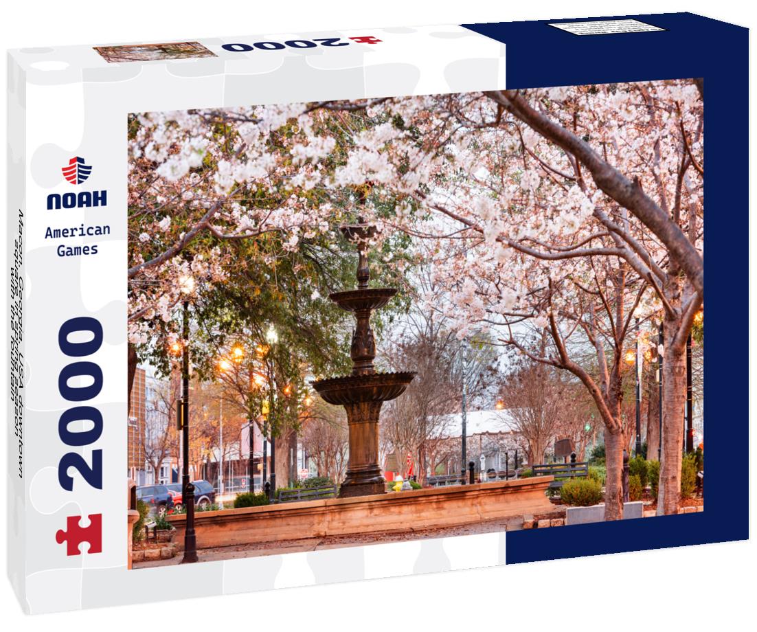 Noah Jigsaw Puzzle Macon, Georgia, USA downtown square in spring season with the fountain 2000 pieces