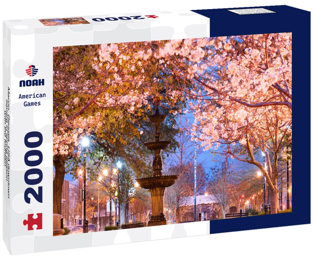 Noah Jigsaw Puzzle Macon, Georgia, USA downtown square in spring season with the fountain 2000 pieces