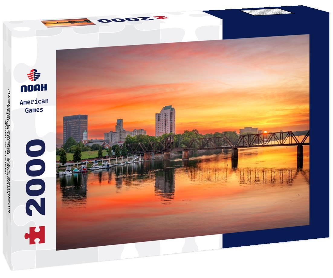 Noah Jigsaw Puzzle Augusta, Georgia, USA downtown skyline on the Savannah River at sunset 2000 pieces