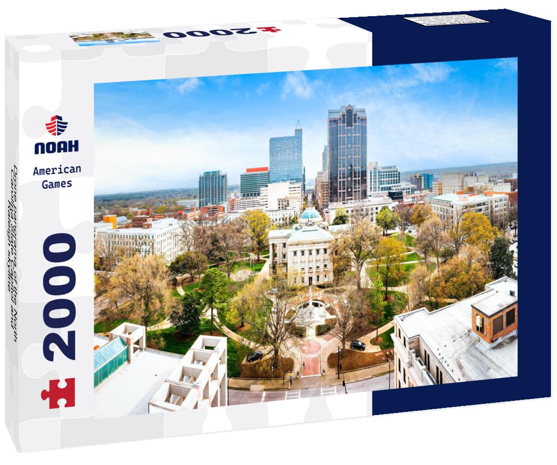 Noah Jigsaw Puzzle Drone panorama of the North Carolina State Capitol and Raleigh skyline 2000 pieces
