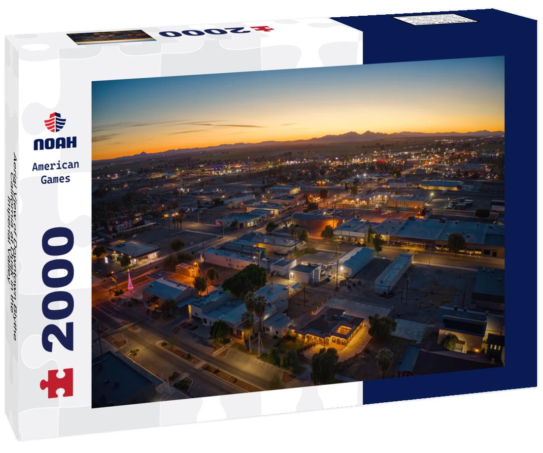 Noah Jigsaw Puzzle Aerial View of Downtown Blythe California at Dusk in the Imperial Valley 2000 pieces