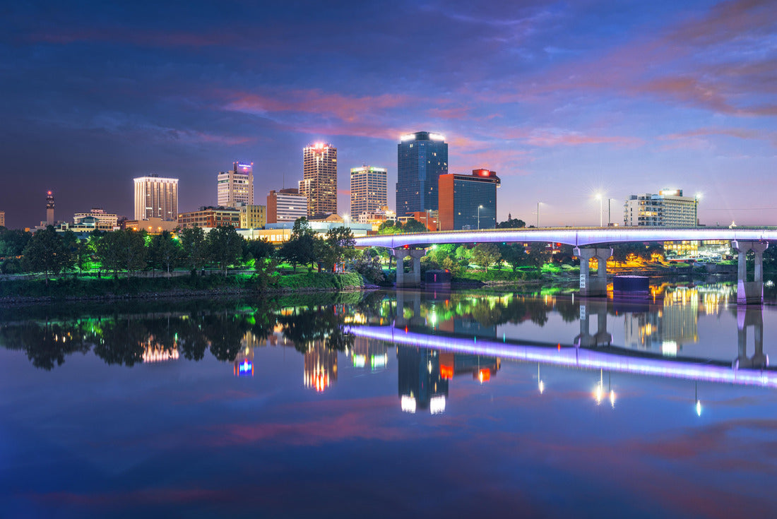 Noah Jigsaw Puzzle Little Rock, Arkansas, USA downtown skyline on the Arkansas River at dawn 2000 pieces
