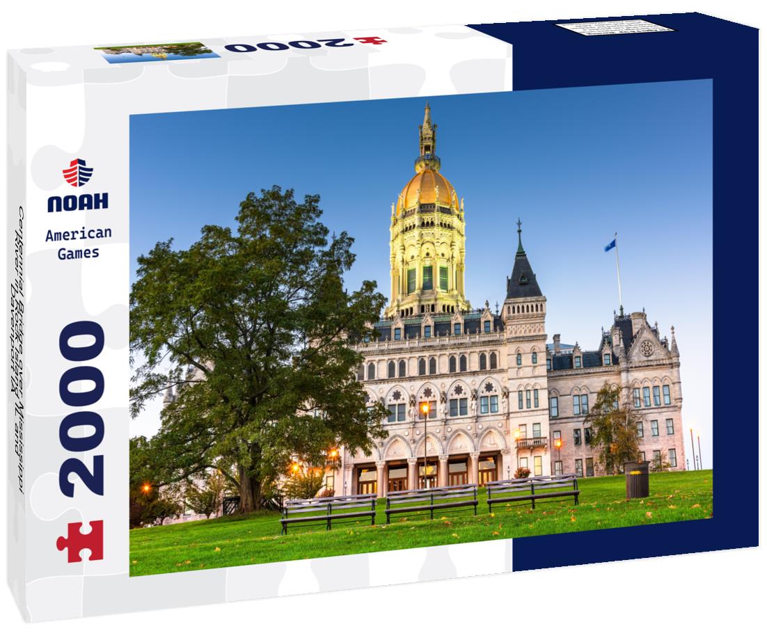 Noah Jigsaw Puzzle Centennial Bridge over Mississippi River in Rock Island IL and Davenport IA 2000 pieces