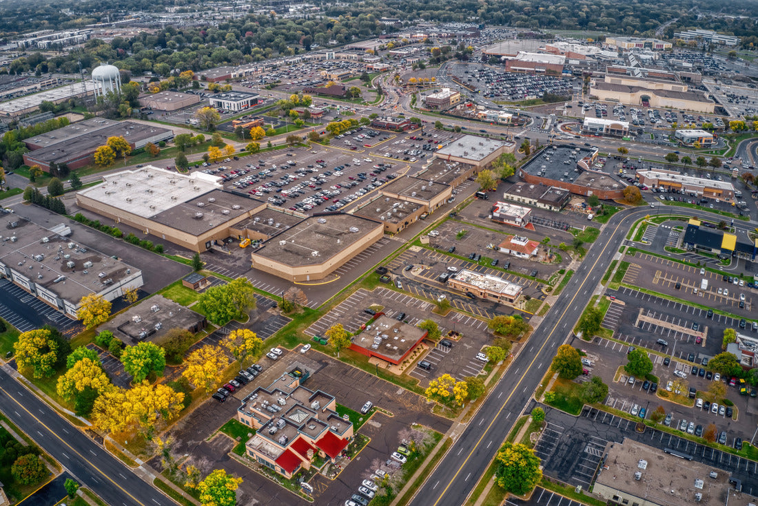 Noah Jigsaw Puzzle Aerial View of the Twin Cities Suburb of Roseville, Minnesota during Autumn 2000 pieces