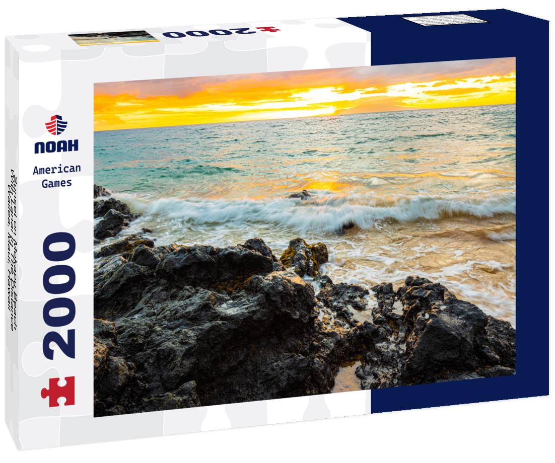 Noah Jigsaw Puzzle Sunset on Mokapu Beach With Lanai In The Distance, Wailea, Maui, Hawaii, USA 2000 pieces