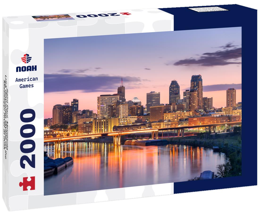 Noah Jigsaw Puzzle Saint Paul, Minnesota, USA downtown skyline on the Mississippi River at dusk 2000 pieces
