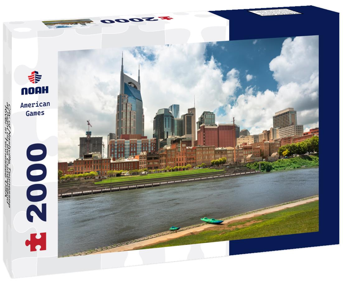 Noah Jigsaw Puzzle City of Nashville Tennessee at night on the Cumberland River in Tennessee USA 2000 pieces
