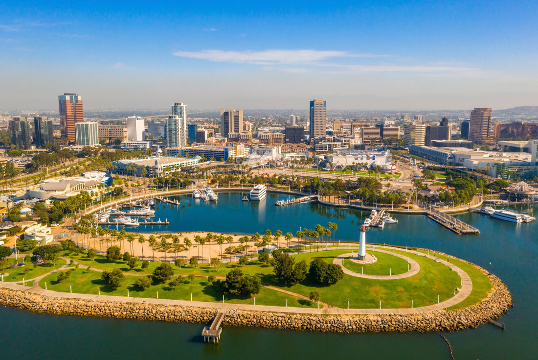 Noah Jigsaw Puzzle Long Beach coastline, harbor, skyline and Marina in Long Beach with Palm Trees 2000 pieces