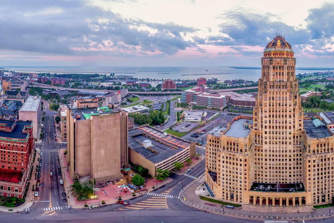 Noah Jigsaw Puzzle Bell tower and lake at Coxhall Garden in Carmel Indiana at sunset in the winter 2000 pieces