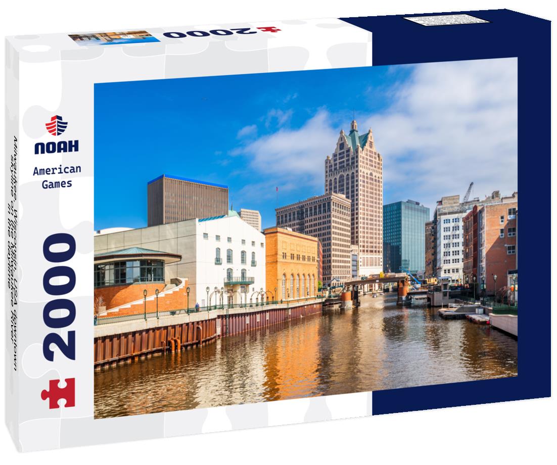 Noah Jigsaw Puzzle Milwaukee, Wisconsin, USA downtown skyline on the Milwaukee River in the daytime 2000 pieces