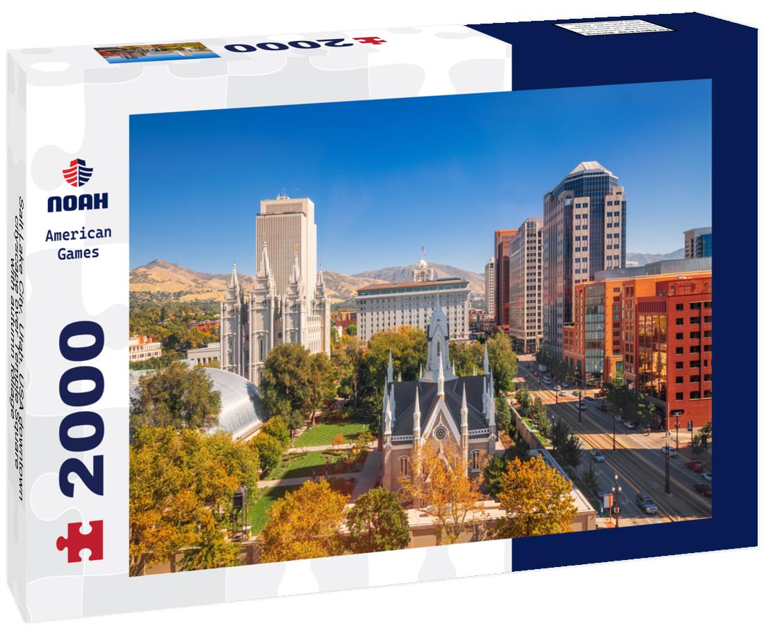 Noah Jigsaw Puzzle Salt Lake City, Utah, USA downtown cityscape over Temple Square with autumn foliage 2000 pieces