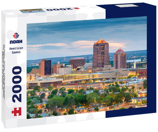 Noah Jigsaw Puzzle El Paso, Texas, USA downtown city skyline at dusk with Juarez, Mexico in the distance 2000 pieces